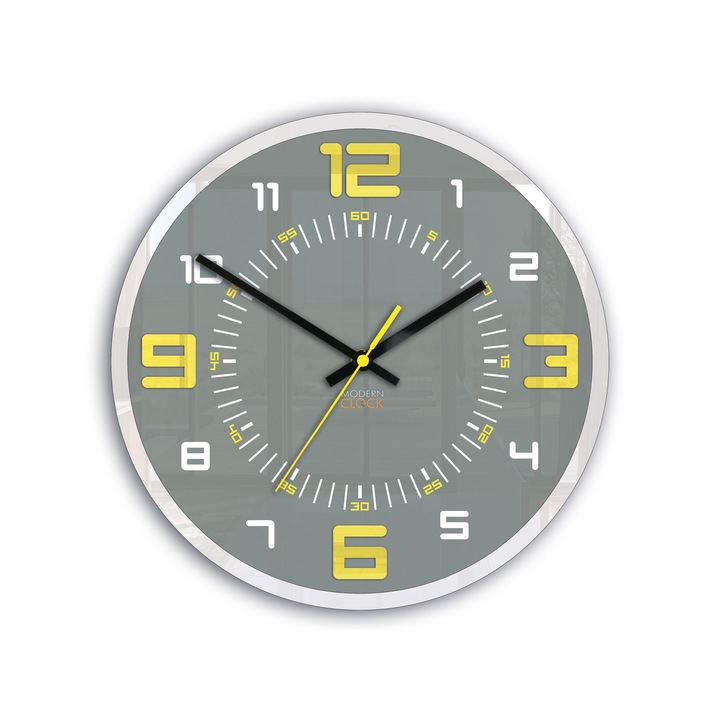 Ceas decorativ de perete Orion ModernClock, 30cm, Gri