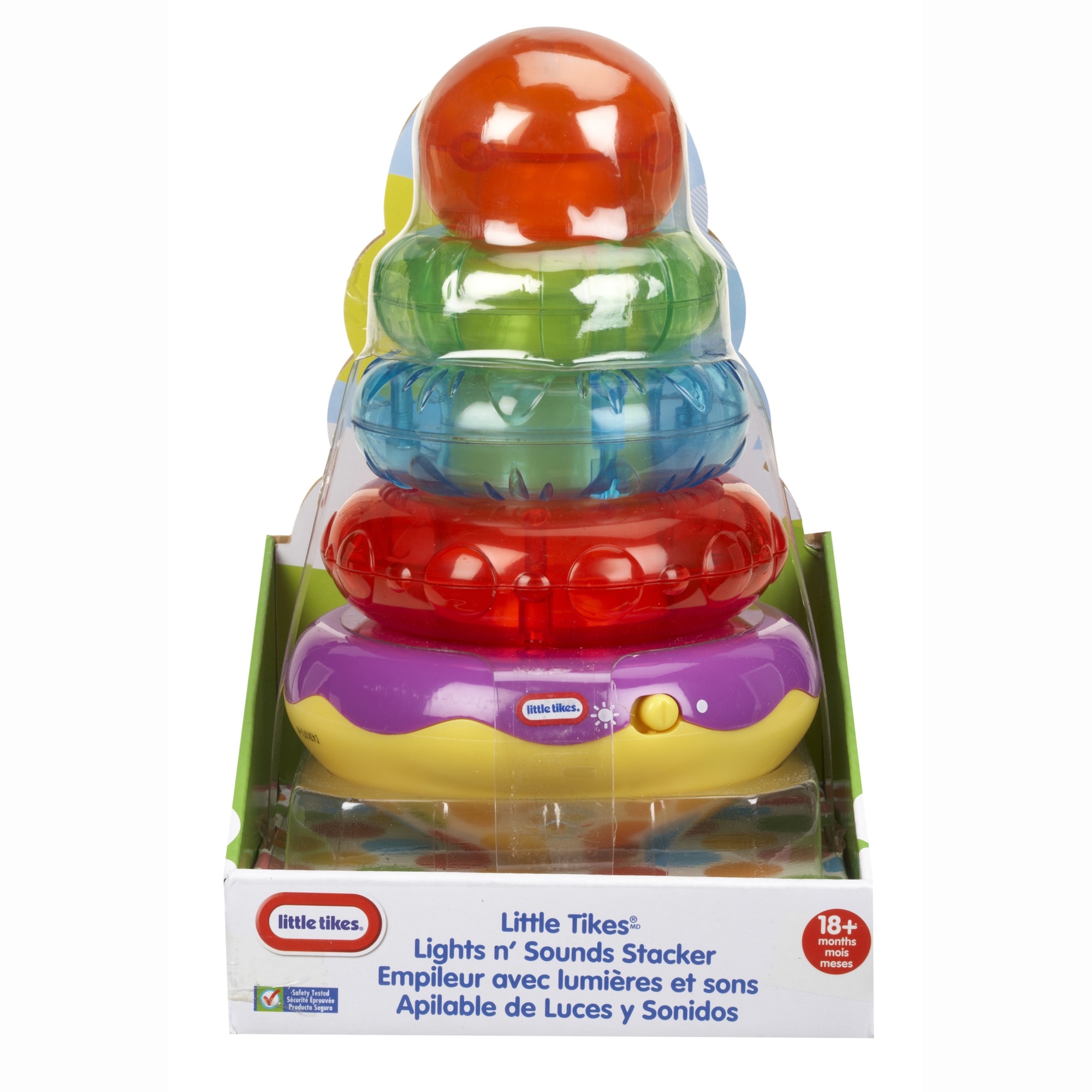 Jucarie interactiva Little Tikes, Piramida de sortat, baza galbena