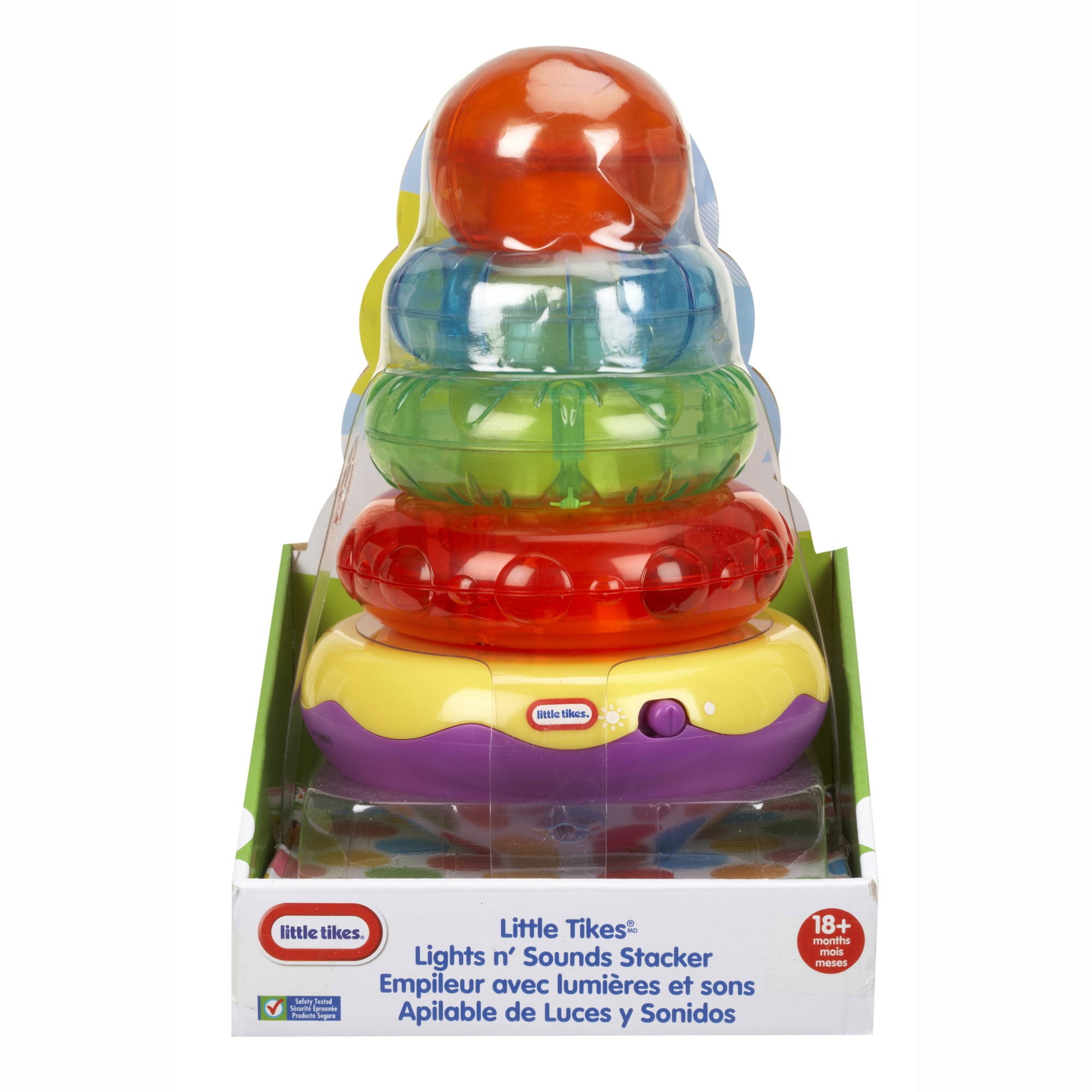 Jucarie interactiva Little Tikes, Piramida de sortat, baza mov