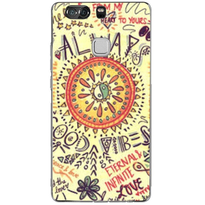 Husa silicon pentru Huawei P9 Plus - Peace Pattern