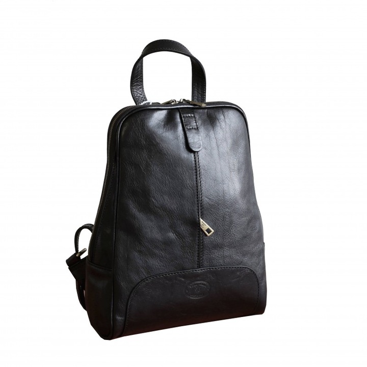 Rucsac dama din piele naturala, negru, R100