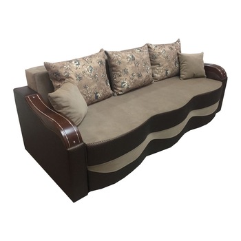Canapea extensibila Milano, MobAmbient, Cappuccino, material textil si piele ecologica, extensie din plasa de arcuri tip relaxa, cu lada de depozitare, 3 perne mari si 2 perne mici incluse, 230 x200 cm Canapea extensibila Milano, MobAmbient, Cappuccino, material textil si piele ecologica, extensie din plasa de arcuri tip relaxa, cu lada de depozitare, 3 perne mari si 2 perne mici incluse, 230 x200 cm