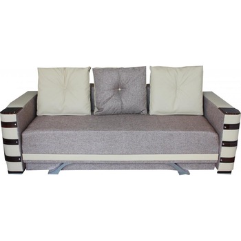 Canapea extensibila Lara, MobAmbient, Maro deschis cafeniu cu Crem, material textil si imitatie de piele, extensie 140 cm din plasa de arcuri tip relaxa, cu lada de depozitare, 3 perne incluse, 230 x 140 cm Canapea extensibila Lara, MobAmbient, Maro deschis cafeniu cu Crem, material textil si imitatie de piele, extensie 140 cm din plasa de arcuri tip relaxa, cu lada de depozitare, 3 perne incluse, 230 x 140 cm