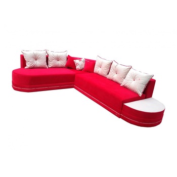 Coltar extensibil Regal, MobAmbient, Rosu, material textil, extensie 140 cm din plasa de arcuri tip relaxa, 1 lada de depozitare, 5 perne din stofa incluse, 320 x 240cm Coltar extensibil Regal, MobAmbient, Rosu, material textil, extensie 140 cm din plasa de arcuri tip relaxa, 1 lada de depozitare, 5 perne din stofa incluse, 320 x 240cm