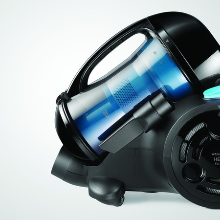 Aspirator fara sac Beko BKS1360C, 1.8 l, Tub telescopic metalic, 1200 W, Filtru HEPA, Negru/Albastru