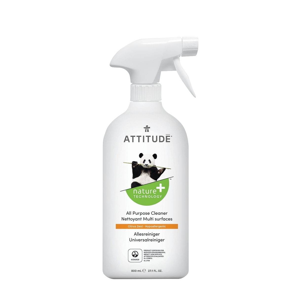 Solutie de curatat universala Attitude Coaja de citrice, 800 ml