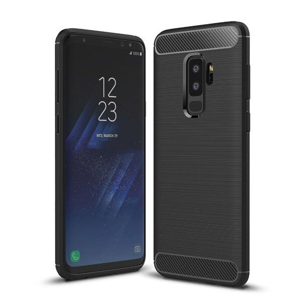 Husa de protectie Carbon pentru Samsung Galaxy S9 Plus, Negru