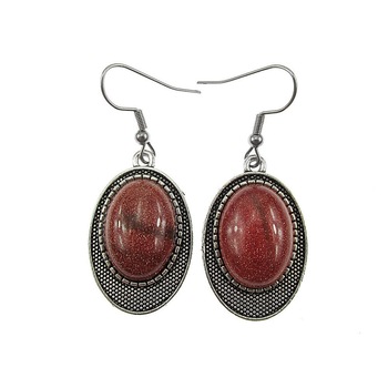 Cercei candelabru oval cu Piatra Soarelui maro, GlamBazaar, 4.5 cm x 2.9 cm, cu Piatra Soarelui, Maro, tip cercei candelabru cu pietre naturale Cercei candelabru oval cu Piatra Soarelui maro, GlamBazaar, 4.5 cm x 2.9 cm, cu Piatra Soarelui, Maro, tip cercei candelabru cu pietre naturale