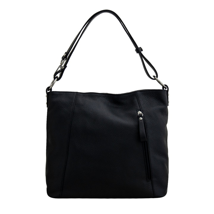 Női kézitáska valódi bőrből, Angelina fekete