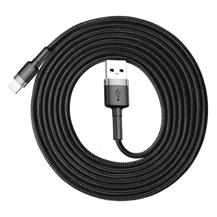 Baseus Cafule kábel tartós nejlon kábel USB / Lightning QC3.0 1.5A 2M fekete (CALKLF-CG1)