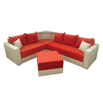 Coltar extensibil Monte Carlo, MobAmbient, Corai/ Crem, material textil si imitatie de piele, extensie 140 cm din plasa de arcuri tip relaxa, 1 lada de depozitare, 5 perne mari, 2 perne mici si taburet incluse, 275 x 225 cm Coltar extensibil Monte Carlo, MobAmbient, Corai/ Crem, material textil si imitatie de piele, extensie 140 cm din plasa de arcuri tip relaxa, 1 lada de depozitare, 5 perne mari, 2 perne mici si taburet incluse, 275 x 225 cm