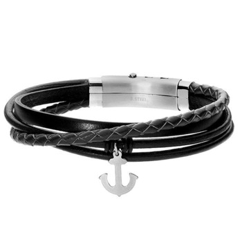 Bratara Manoki barbati BA584B neagra Bratara Manoki barbati BA584B neagra