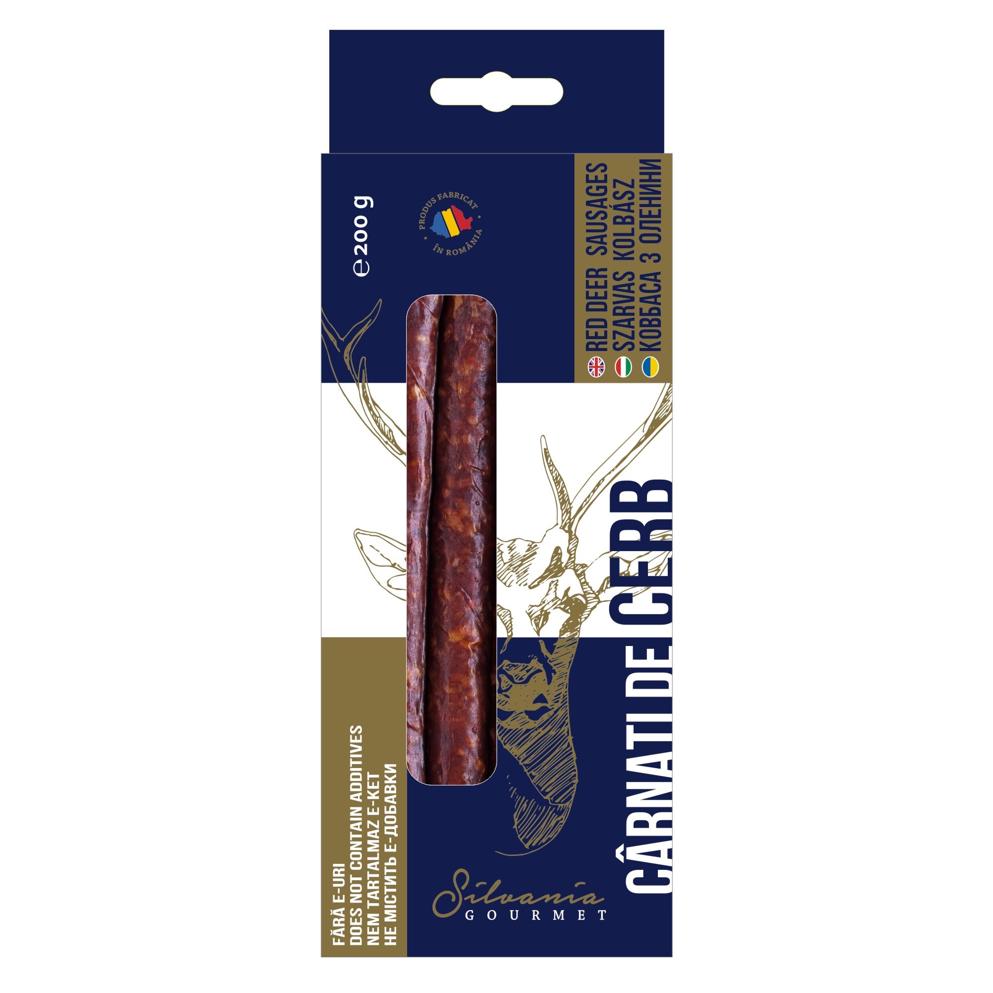 Carnati cerb, Silvania Gourmet, 200 gr fara E-uri