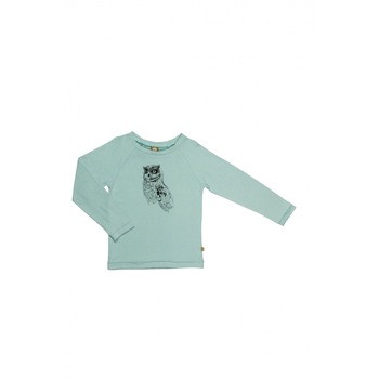 Bluza KK din bumbac organic, culoarea turcoaz Bluza KK din bumbac organic, culoarea turcoaz