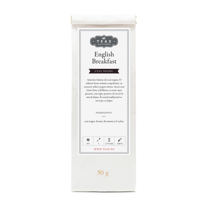 Amestec de ceai negru English Breakfast, Teaz, 50g