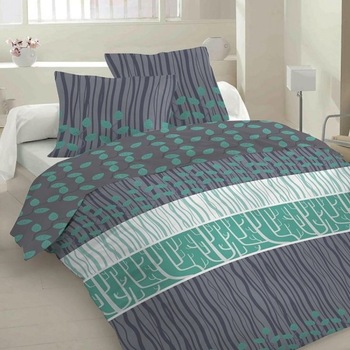 Lenjerie pat dublu bumbac satinat Rubio Costa turqoise 160 x 200 cm Lenjerie pat dublu bumbac satinat Rubio Costa turqoise 160 x 200 cm