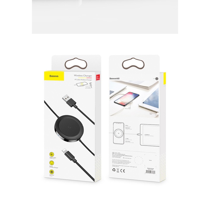 Baseus Wireless és Lighting töltő egyben 5W 5V/3A - Fekete