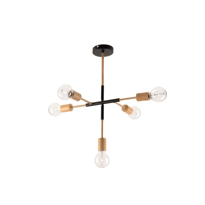 Csillár CARLOS 5xE27 fekete 605x420mm Lightex