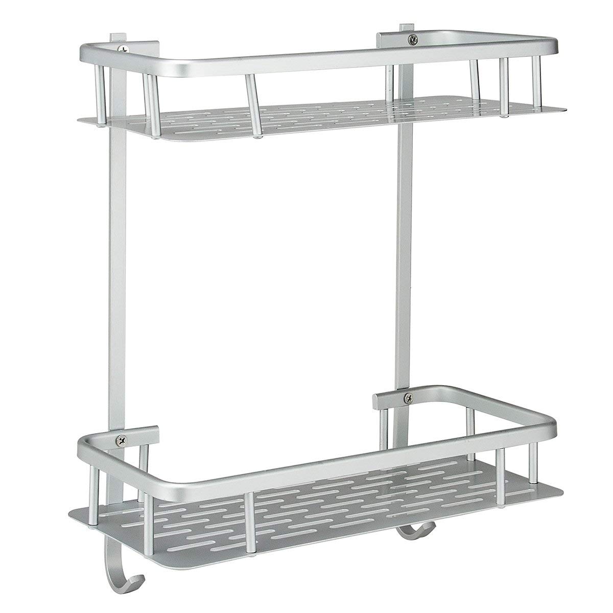 Etajera dreptunghiulara din aluminiu, cu 2 rafturi,DMN B1102 ,31x13x35 cm