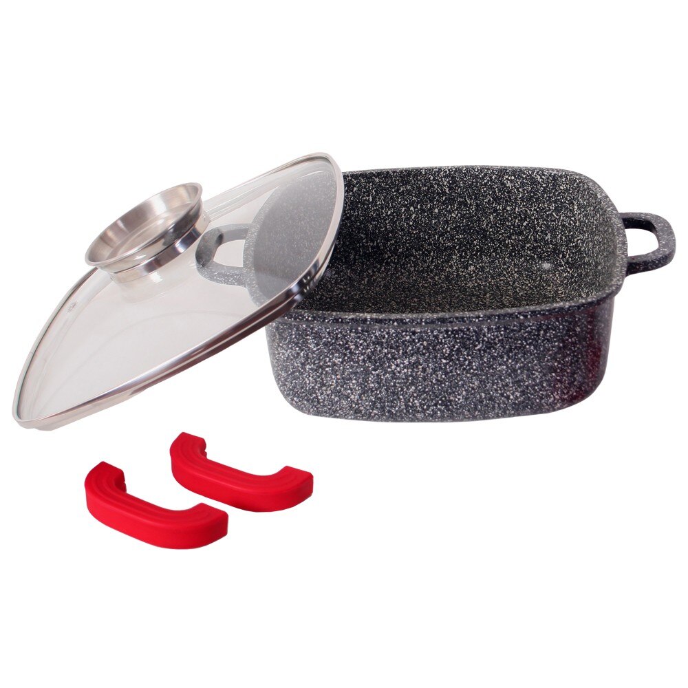 Roaster din aluminiu Bohmann 3.5 L , 24x24x9.5, acoperire in interior si exterior marmorat