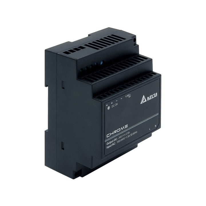 Sursa alimentare Chrome: IN 1x230VAC, OUT 24VDC, 60W, 2.5A, sina DIN