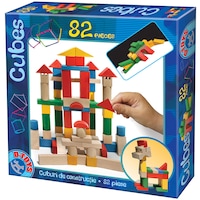 Cuburi din Lemn Colorate Deico Games, 82 piese