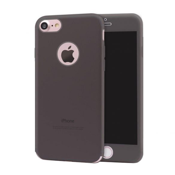 Husa Full Body TPU pentru iPhone 7, gri inchis
