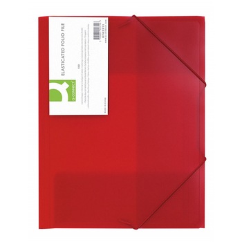 Mapa din plastic cu elastic A4 Q-Connect transparent rosie Mapa din plastic cu elastic A4 Q-Connect transparent rosie