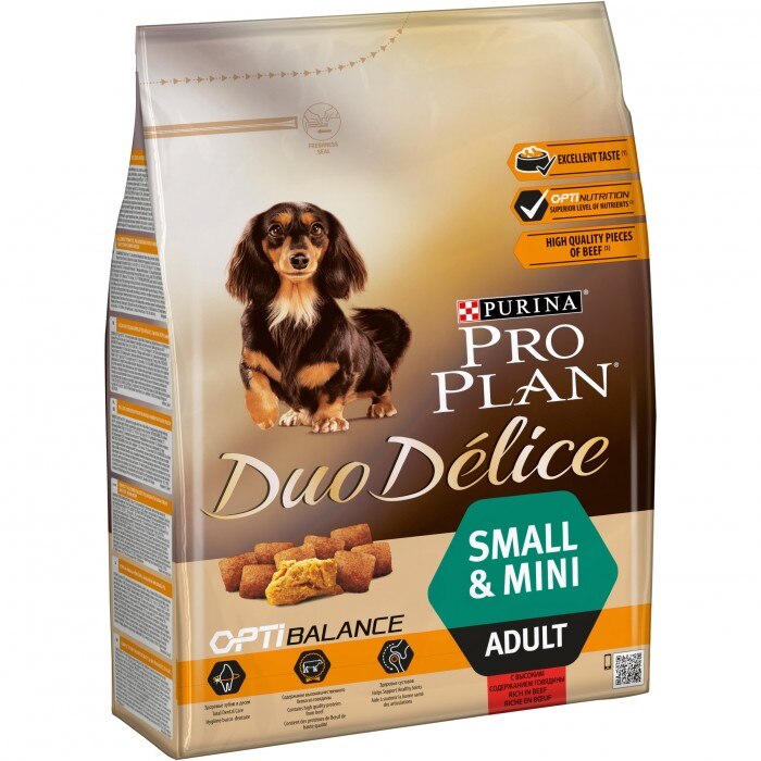 Hrana uscata pentru caini Pro Plan Duo Delice, talie mica cu Vita, 2.5kg