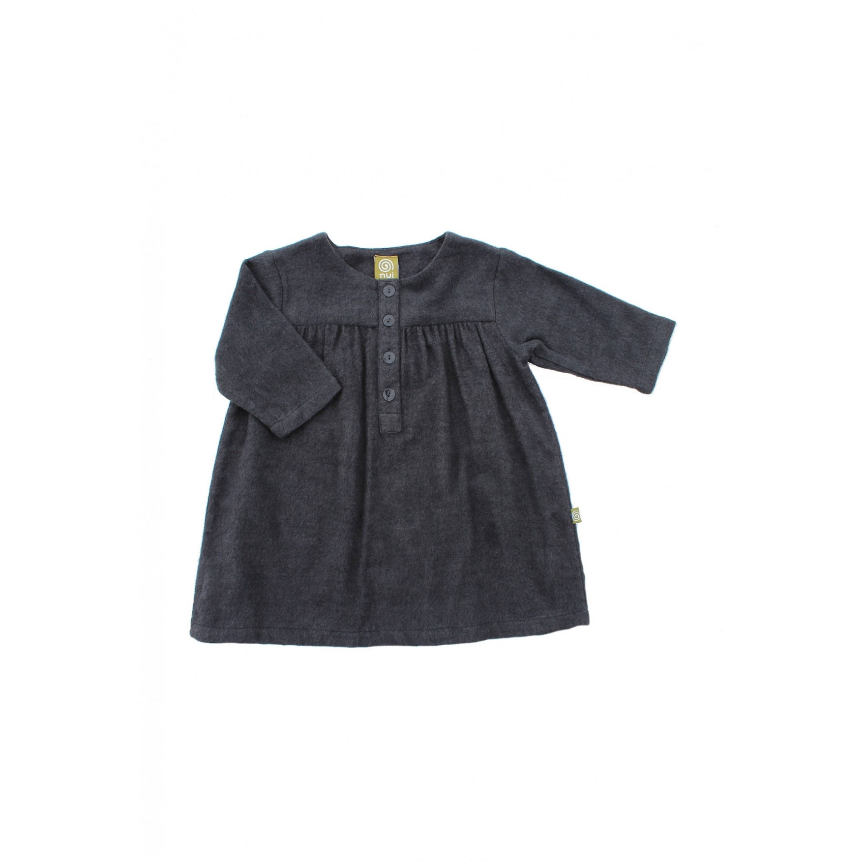 Rochie Constanza din bumbac organic, culoarea gri inchis