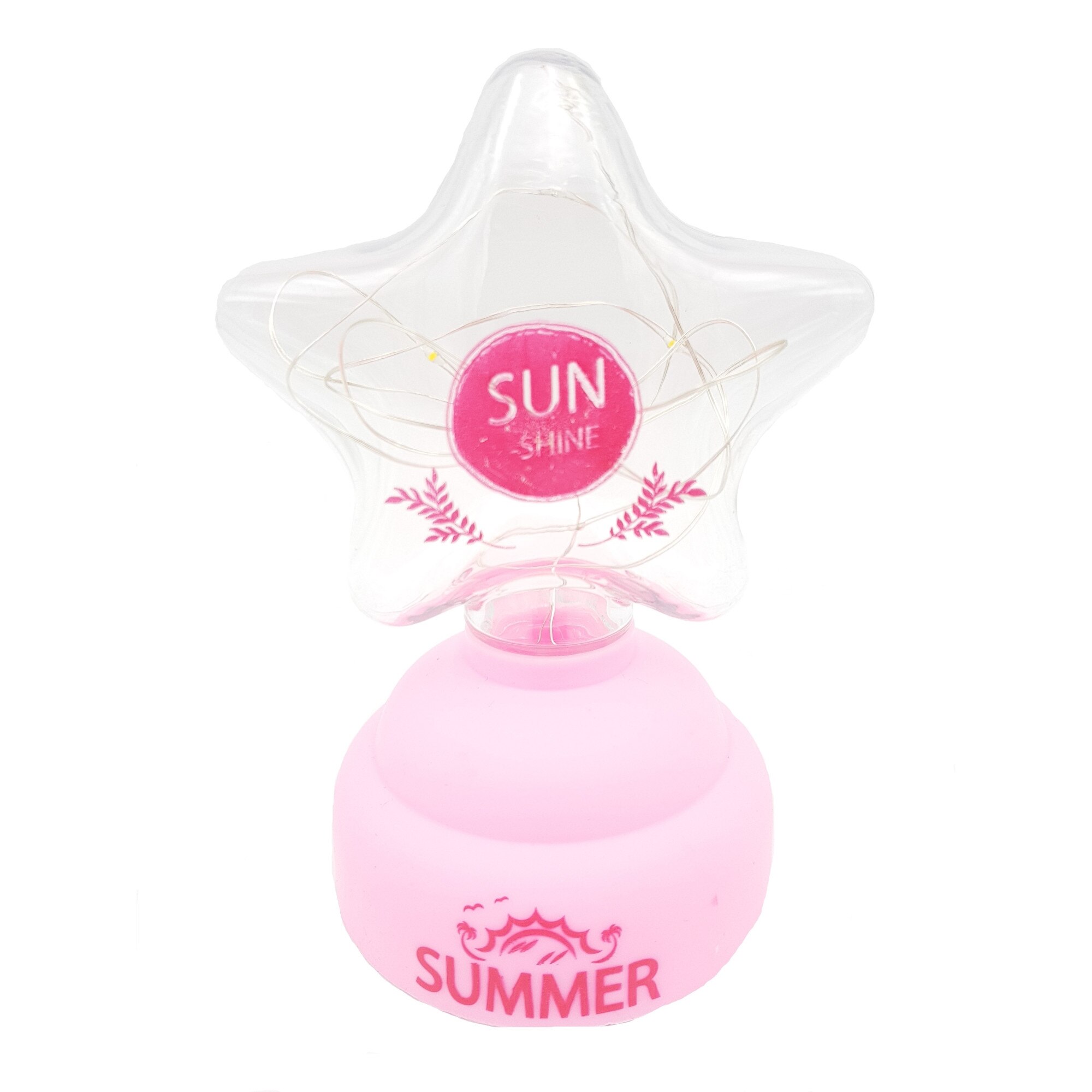 Lampa de veghe camera copilului, leduri multicolore, stea, roz