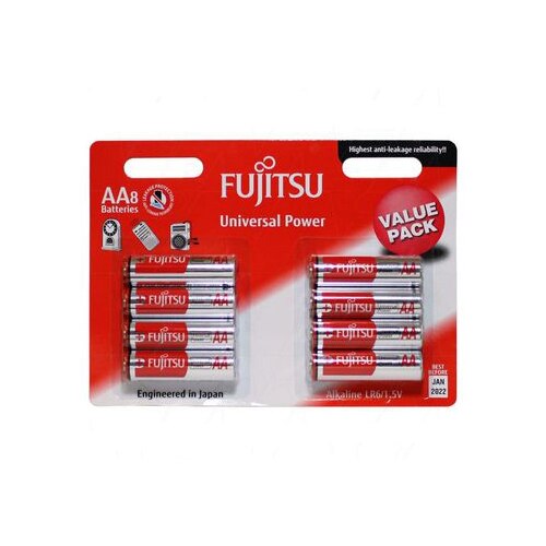 Baterii alcaline Fujitsu Universal Power AA, 8 bucati