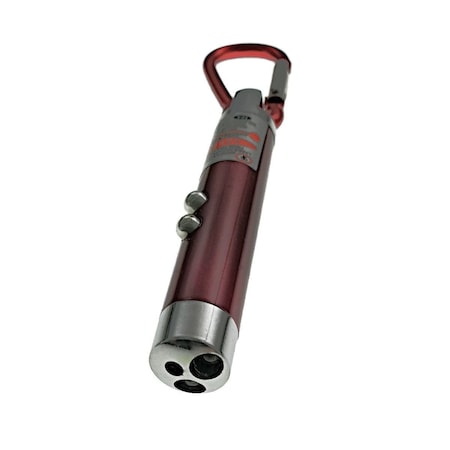 Lanterna tip breloc cu 2 led-uri si laser pointer rosu