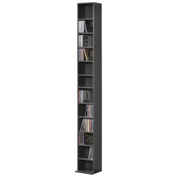 Raft pentru CD AANF-6412, en.casa,175 x 20 x 20 cm, PAL melaminat, gri inchis cu 12 suprafete depozitare Raft pentru CD AANF-6412, en.casa,175 x 20 x 20 cm, PAL melaminat, gri inchis cu 12 suprafete depozitare