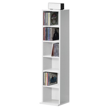 Raft pentru CD AANF-6401, en.casa, 90 x 20 x 20 cm, PAL melaminat, alb cu 6 compartimente depozitare Raft pentru CD AANF-6401, en.casa, 90 x 20 x 20 cm, PAL melaminat, alb cu 6 compartimente depozitare