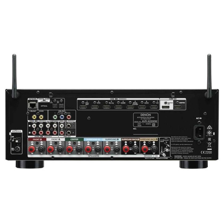 Receiver Denon AVR-X2200W, 7.2 canale, 4K, Wi-Fi, Bluetooth Negru
