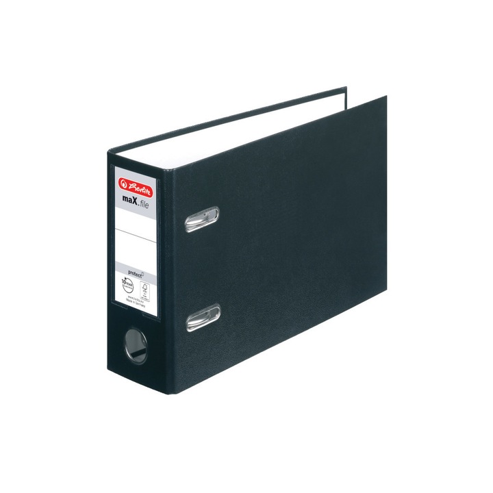 Класьор herlitz max.file, A5, 7,5 см PP, банков, черен