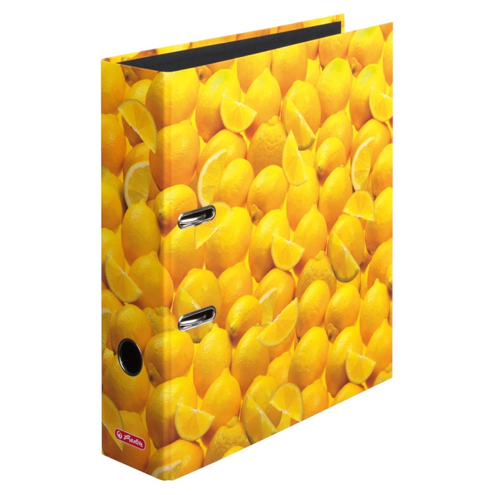 Класьор herlitz max.file, А4, 8 см, лукс, World of Fruits лимон, шарен