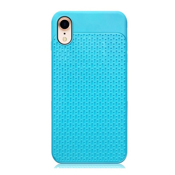 Gigapack szilikon mobiltelefon tok, műanyag hátlap, lyukacsos, világoskék, kompatibilis: Apple iPhone XR 6.1