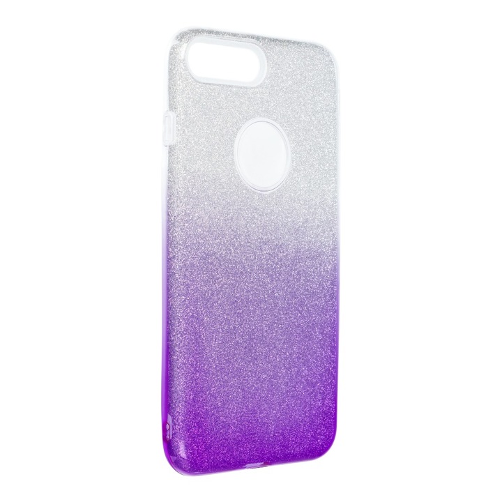 Forcell Shining szilikon hátlapvédő telefontok - iPhone 7+ Plus / 8+ Plus, átlátszó/Ibolya