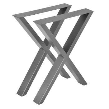 Set 2 bucati picioare masa in forma X, en.casa, 59 x 72 cm, metal, gri metal Set 2 bucati picioare masa in forma X, en.casa, 59 x 72 cm, metal, gri metal