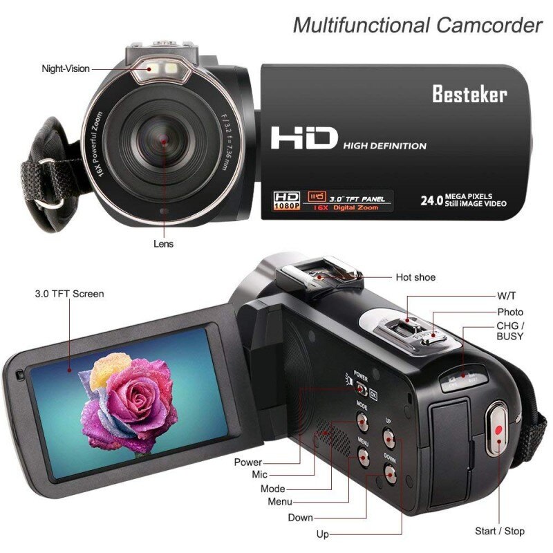 Цифрова камера Besteker hdv-302sm FHD 1080p - eMAG.bg