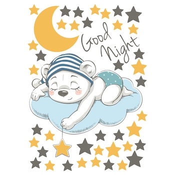 Stickere copii, Ursuletul doarme, Stickermania, 60x90cm Stickere copii, Ursuletul doarme, Stickermania, 60x90cm