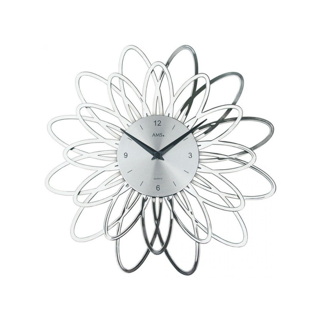 Ceas de perete AMS W9362 Metal Argintiu