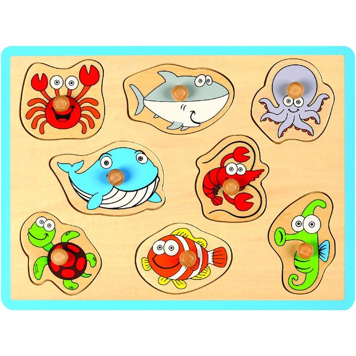 Joueco- Fa puzzle, Vízi állatok