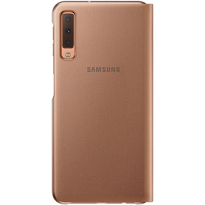 Предпазен калъф Samsung Wallet Cover за Galaxy A7 (2018), Gold