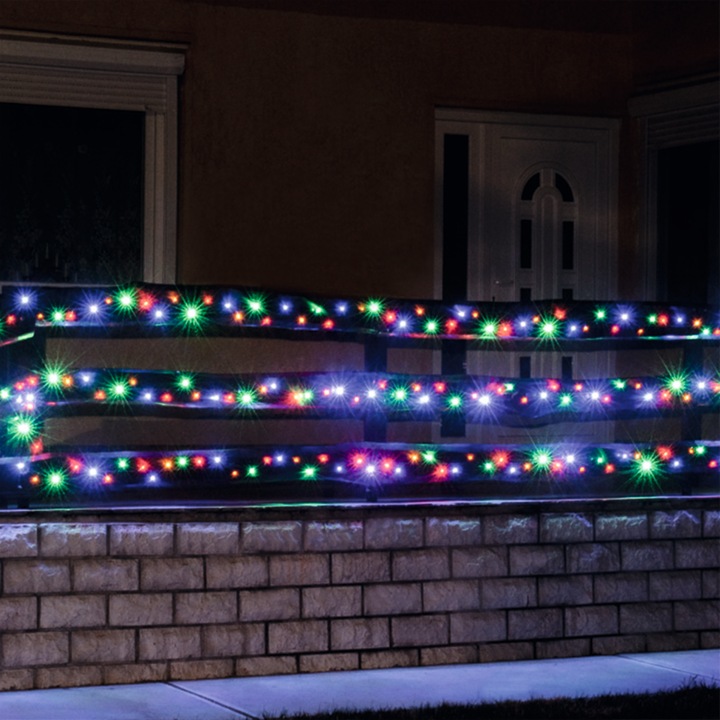 LED-es izzósor, 35m, kültéri, színes, 500LED