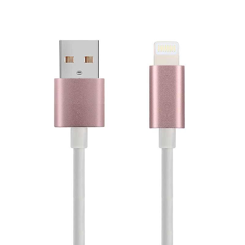 Cablu de date/incarcare magnetic pentru iPhone, conector Lightning magnetic, 1m, roz