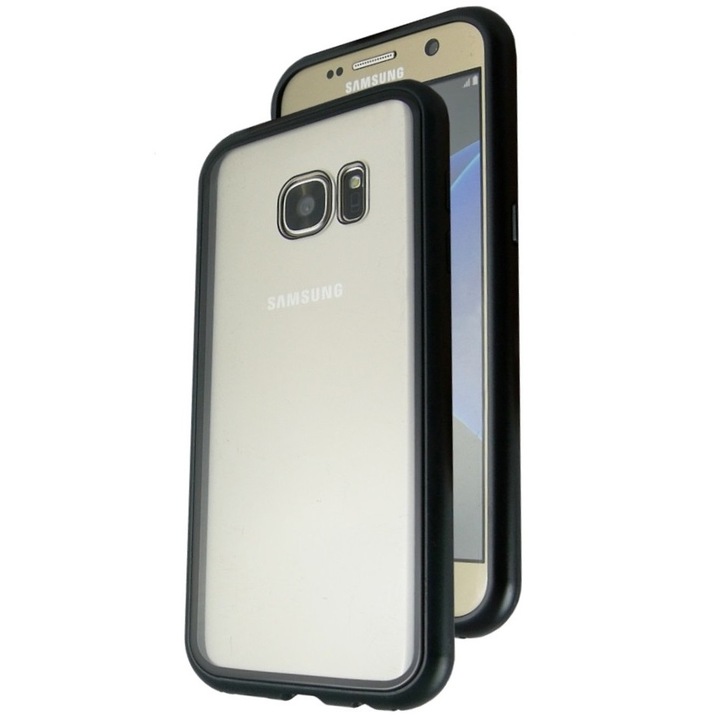 Husa MyStyle® Magnetic Case 360° pentru Samsung Galaxy S7 Edge, Negru