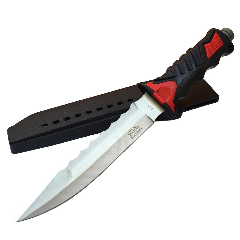 Cutit baioneta 34 cm, lama dubla, zimtat, teaca material pvc